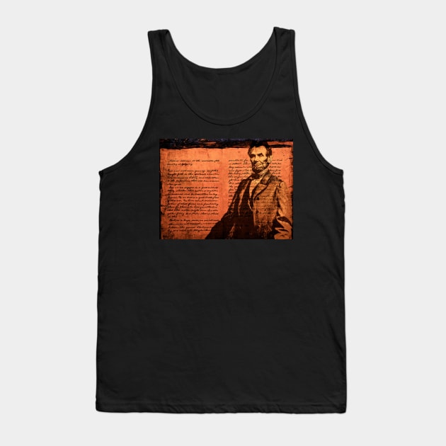 Abraham Lincoln and the Gettysburg Address Tank Top by Overthetopsm
